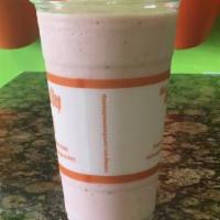 Strawberry Banana Smoothie · Strawberries, banana, non-fat vanilla frozen yogurt.