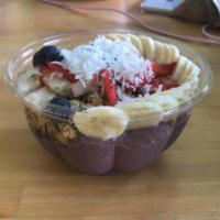 Acai Bowl · Organic acai berry, strawberries, banana.