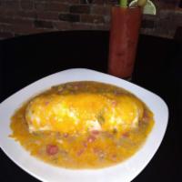 Smothered Breakfast Burrito-Vegetarian · Breakfast Burrito
Smothered with Vegetarian Green Chili
Egg, Potato, Cheese
