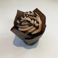 7 oz. Triple Chocolate Cupcake · A chocolate cupcake topped with chocolate buttercream and chocolate drizzle.
Not gluten free...