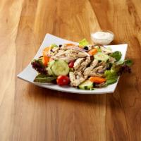 Specialty Salad #5 · Garden salad topped with grilled chicken breast.