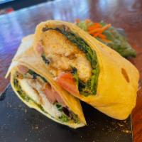 Fish Wrap · Fried or Blackened Whiting, Mixed greens, tomatoes, Hots, cheese, old bay aioli, old bay tor...