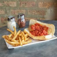 Meatball Sandwich · Includes fries and drink.