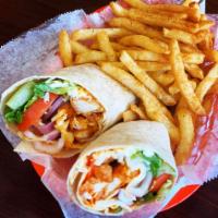 Hot Buffalo Wrap · Grilled or crispy chicken with hot sauce, lettuce, tomato, and mozzarella cheese.