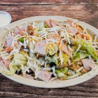 Larry’s Supreme Salad · Romaine and iceberg lettuce, shredded chicken, green peppers, diced onions, mushrooms, bacon...