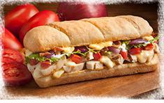 Chicken Club Sandwich · Grilled chicken with bacon, red onions, 3 cheeses, lettuce, tomatoes and creamy ranch sauce.