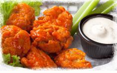 Boneless Wings · Our boneless wings are tossed in flavorful sauces and served with dipping sauce.