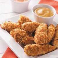 Chicken Tenders Platter · 6 pieces breaded fried chicken tenders, french fries, served with honey mustard.