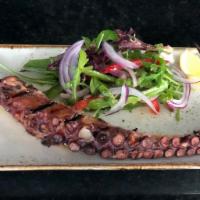 Char-Grilled Octopus · Served with arugula salad. 