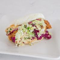 Steamed Karaage Chicken Tenders · Comes with spicy aioli, yuzu honey mustard, and cabbage slaw.