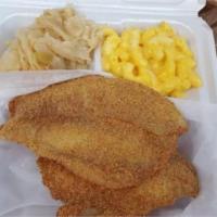 Fish Dinner LG or SM · Large Fish Dinner 2 filet of fish (your choice) and 2 sides.
Small Fish Dinner 1 filet of fi...