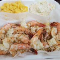 Grilled Shrimp Dinner · Grilled shrimp and 2 sides.