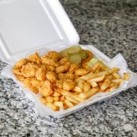 Shrimp Platter · Served with french fries and a 16oz fountain Drink 