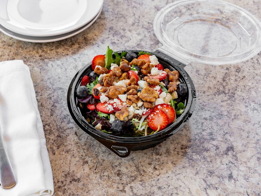 Berry Summer Salad · Walnuts, Goat Cheese, and Dried Cranberries over Mixed Greens