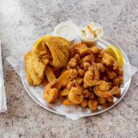 Seafood Combo Dinner · Comes with Haddock, Scallops and Shrimp