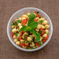 Chickpea Salad · Fresh chickpeas with onions, banana peppers, roasted red peppers, lemon juice, salt and pepp...