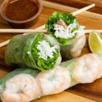 2 Spring Roll · Lettuce, bean sprouts, vermicelli noodle wrapped in rice paper with shrimp and pork. Peanut ...