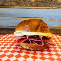 Salami · High quality large salami, cheese of your choice and a house made mayo-mustard mayo relish s...