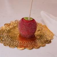 Chili Limon Candy Apple · Candy apple rolled in Tajin.