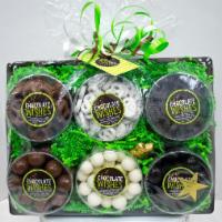 Large 6 pack Chocolate WISH with Pretzels and Malt balls · Each container contains: Milk chocolate pretzels .30, Dark chocolate pretzels .30, Yogurt pr...
