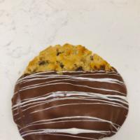 Chocolate Chip Cookie dipped in Milk Chocolate · Tasty Chocolate Chip handmade cookie dipped in Milk Chocolate.