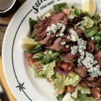 Steak Salad · Center-Cut Top Sirloin, crisp romain, red potatoes, eggs, green beans, black olives, onions,...
