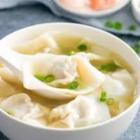  Wonton Soup ( Pot ) · Soup with seasoned ground pork, broccoli, carrots, in a chicken broth topped with green onio...