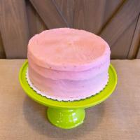 Whole Cake: Strawberry · Pretty in pink. Our strawberry cake is made with real strawberries in the batter and topped ...