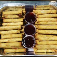 Lumpia Party Tray  · 40 Pcs Lumpia in a tray with Sweet and Sour Sauce.