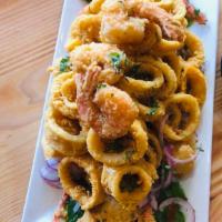 Jalea · Mixed fried seafood platter with fresh basa fillet, clams, mussels, shrimp, calamari and fri...