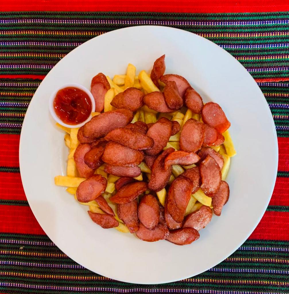 Kids  Salchipapa · Fried hot dogs with french fries.
