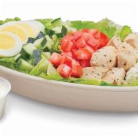 Cobb Salad · Chicken, romaine, tomato, cucumber, egg, feta, ranch dressing