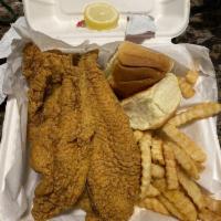 Catfish Filet Lunch · Served with your choice of one side.