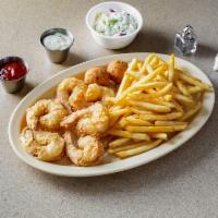  FRIED SHRIMPS(6PIECES) W/SIDES · SERVED WITH 6 JUMBO SHRIMPS. SIDES COME WITH FRIES AND HUSH PUPPY.