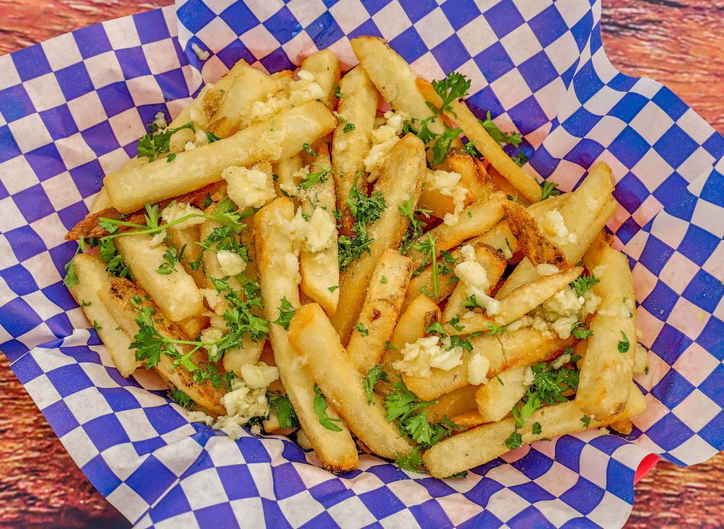 Garlic Fries · Fries with garlic and cilantro.
