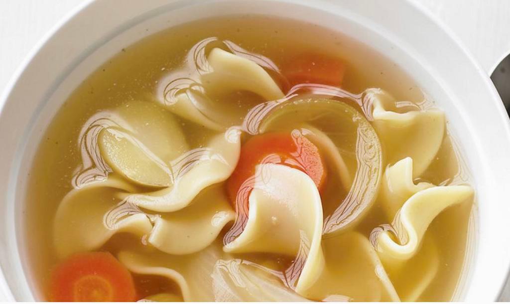 Homemade Chicken Noodle Soup · Chicken Breast, Egg Noodles and a variety of special seasonings slow cooked to perfection