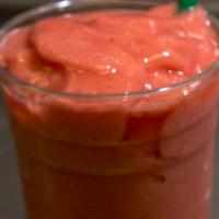 Strawberry and Banana Ice Smoothie · Made with real fruit
