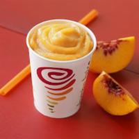 Kids Poppin’ Peach Mango Smoothie · Peach, mango, banana and mango juice.