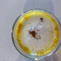 Golden Latte  · Organic turmeric, ginger and cinnamon all blended with milk of your choice . Hot or iced.