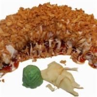 Jalapeno Roll  · Inside shrimp tempura, mixed crab, avocado, cream cheese and jalapeno and outside nori sheet...