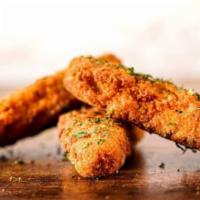 Chick’n Tenders (100% plant-based) · 3 crispy Tenders fried to perfection with choice of dipping sauce