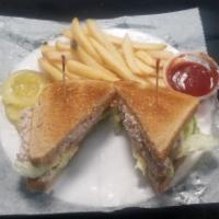 Tuna Sandwich Combo · Albacore Tuna with Lettuce and Tomatoes served on Toasted White or Wheat Bread with Fries.  