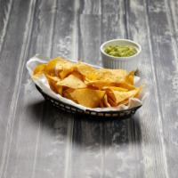 Chips with Guacamole · Homemade guacamole Oaxaca style, served with warm tortilla chips.