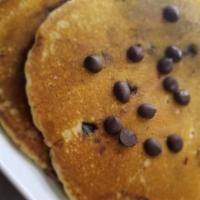 Chocolate Pancakes · Cooked golden and fluffy  and filled with chocolate chips.
