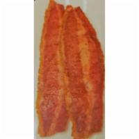 Turkey Bacon · Two slices of turkey bacon cooked to a perfection. 
