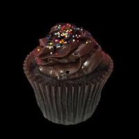 Decadent Chocolate Cake  · Chocolate cake with fudge frosting topped with sprinkles.