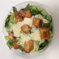 66. Caesar Salad · Romaine or kale, house-made croutons, shaved Parmesan cheese, with Italian Caesar dressing.
