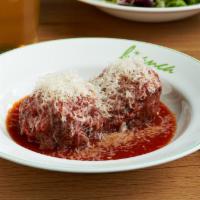 Betty's Meatballs · pork, veal, and beef, San Marzano sugo, parmesan