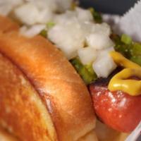 Boston Dog · comes standard with mustard, relish and onions.