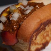 Chili Dog · comes with mustard, chili and onions.